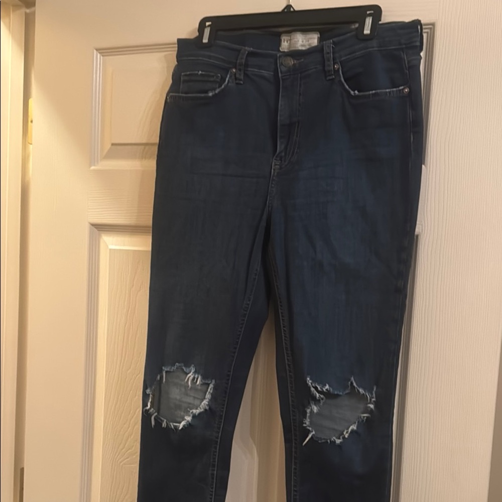 Women's Distressed Blue Jeans by Free People